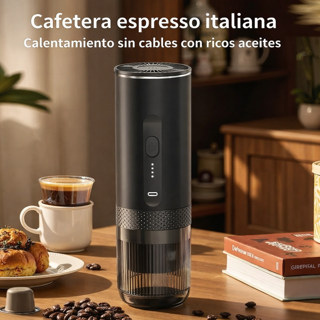 Cafetera express portátil 20bar para cápsulas Nespresso y café molido